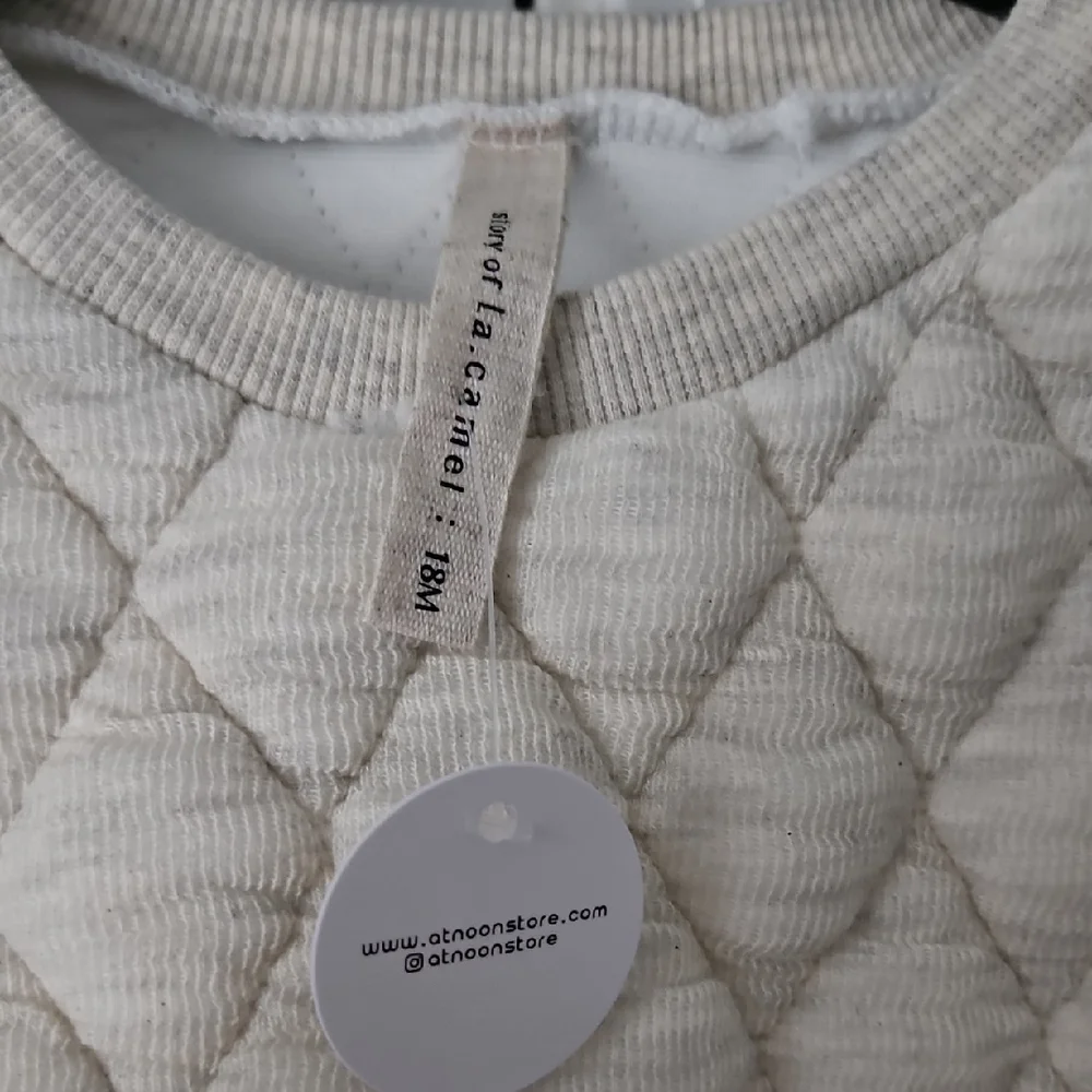 Quilted Cream Kids Romper - Picture 2 of 8